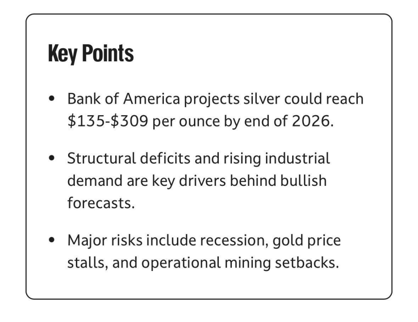 ‼️ Серебро может достичь 309 долларов за унцию в 2026 году.